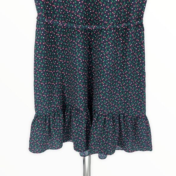 Boden Cynthia Dress Navy Cherry Picking Ruffle Trim Belted Dress size 4 - Picture 10 of 16